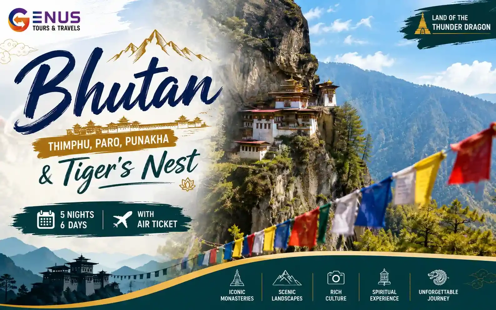 Bhutan - Thimphu,Paro, Punakha, Tiger’s Nest (With Air Ticket) — Best Bhutan Vacation Package