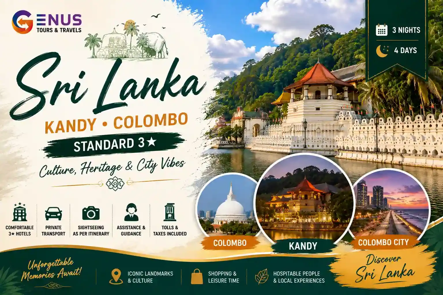 Kandy, Colombo - Standard 3* — Best Srilanka Vacation Package