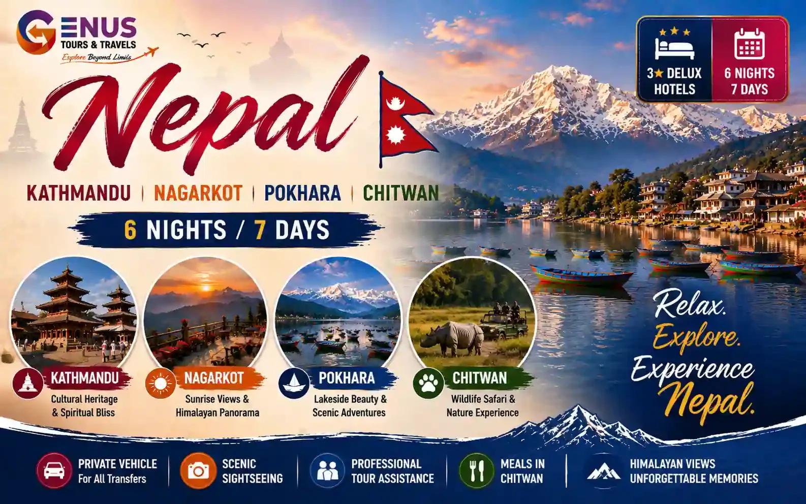Kathmandu, Nagarkot, Pokhara, Chitwan — Best Nepal Vacation Package