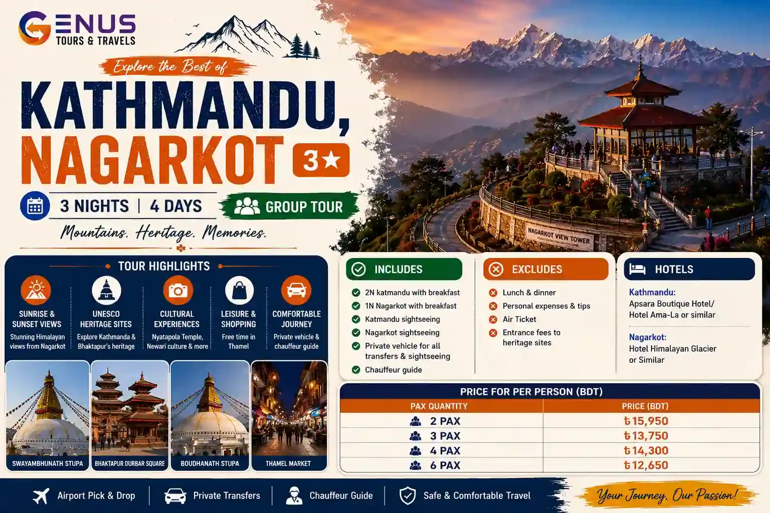 Kathmandu, Nagarkot 3* — Best N Vacation Package