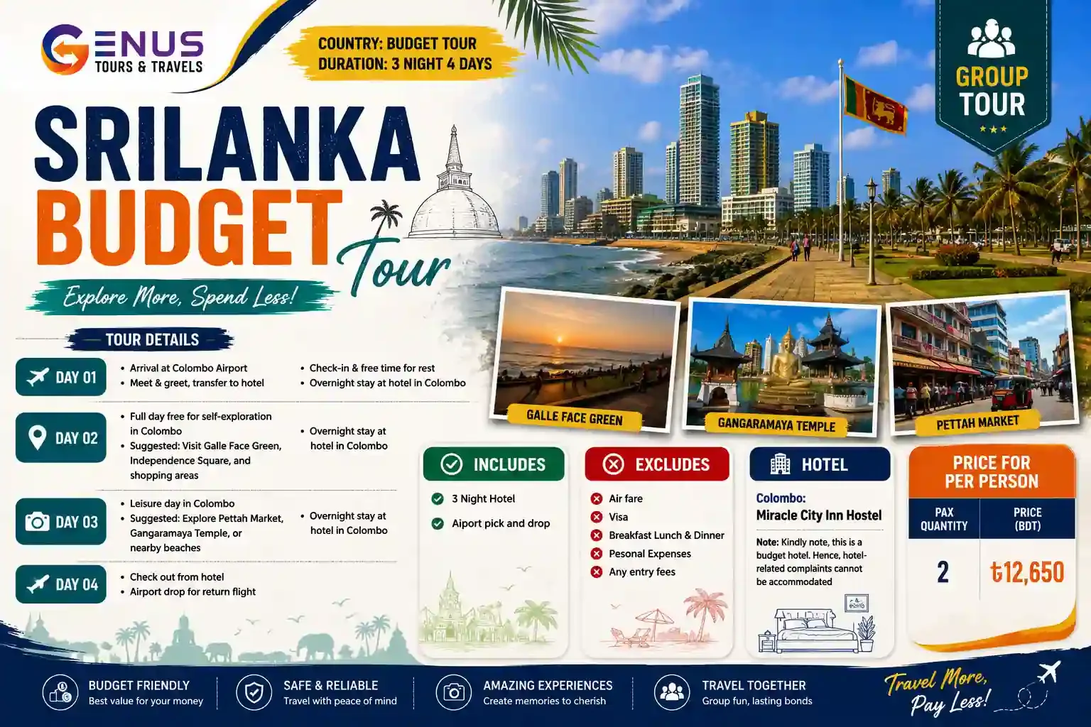 Sri Lanka 3 Night 4 Days Budget Tour – Airport Transfers